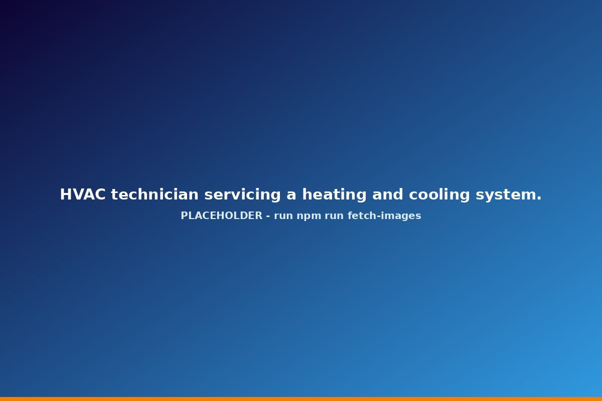 HVAC technician servicing a heating and cooling system.