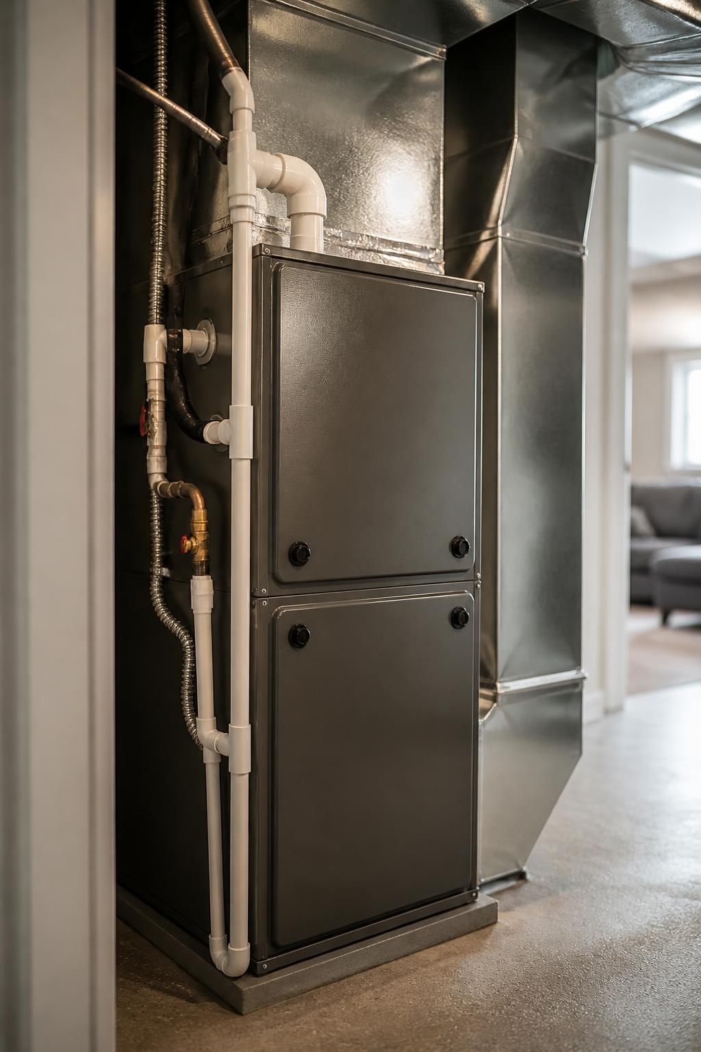 Finished HVAC installation with clean, professional workmanship.